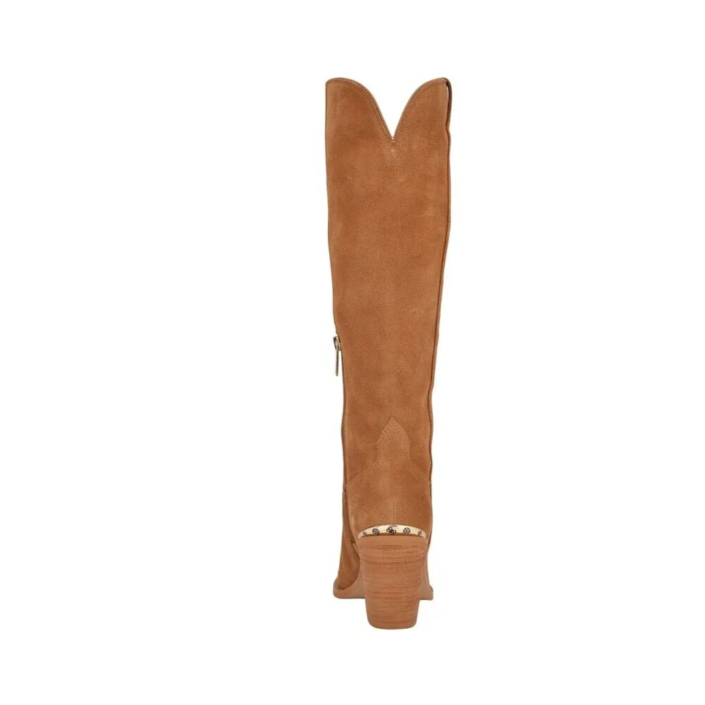 GUESS - Women's Sashan Knee High Boots, Size 10M - Medium Brown Suede 210